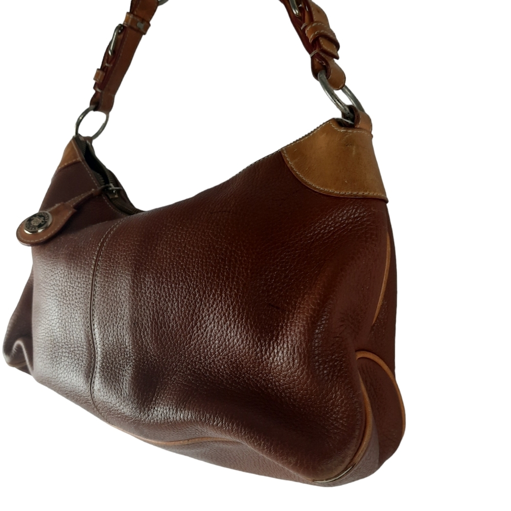 Vintage DOONEY & BOURKE Brown All Weather Leather Satchel Handbag - Picture 4 of 15
